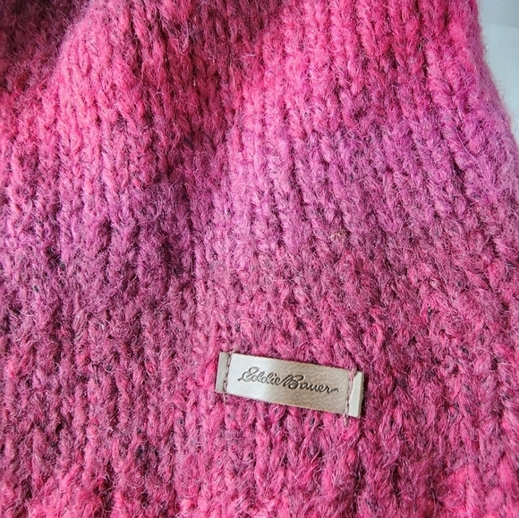 Eddie Bauer Ombre Crochet Open Front Burgundy Women's Sweater Size S - Picture 4 of 8